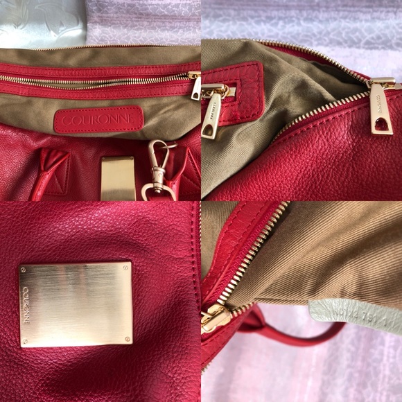 USED GENUINE LEATHER COURONNE BAG-RED - Picture 5 of 8